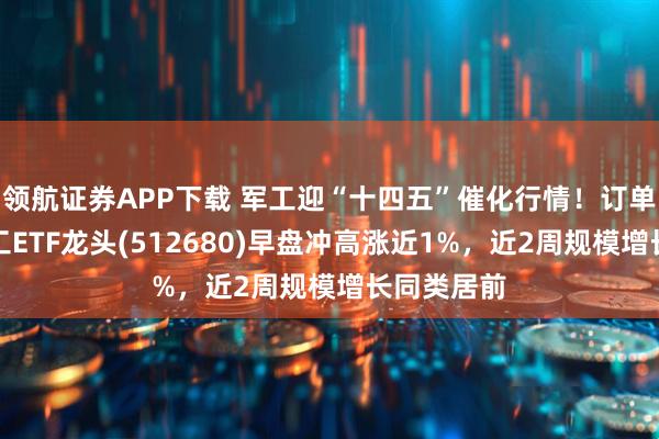 领航证券APP下载 军工迎“十四五”催化行情！订单大增！军工ETF龙头(512680)早盘冲高涨近1%，近2周规模增长同类居前