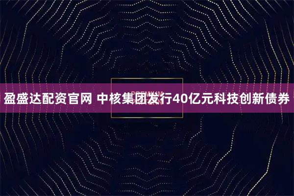 盈盛达配资官网 中核集团发行40亿元科技创新债券